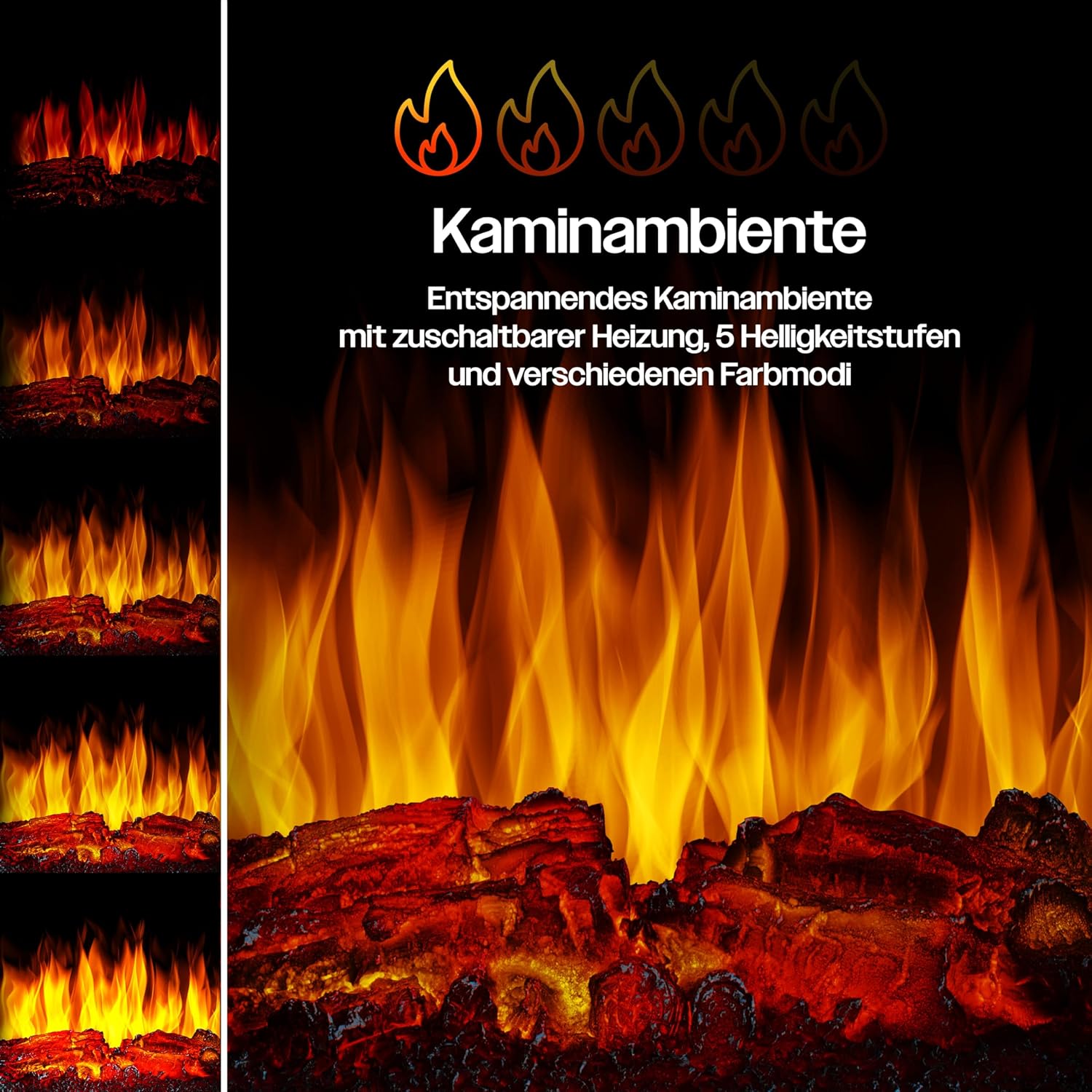 Thumbnail 3 de KESSER Elektrokamin 1800W Panorama-Sichtfenster