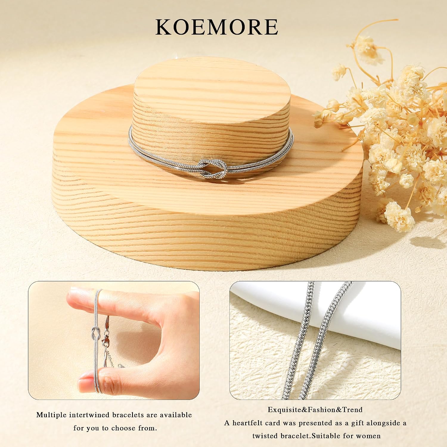 Detalle de Koemore Always Remember/ Pinky Promise Silver Knot Bracelet