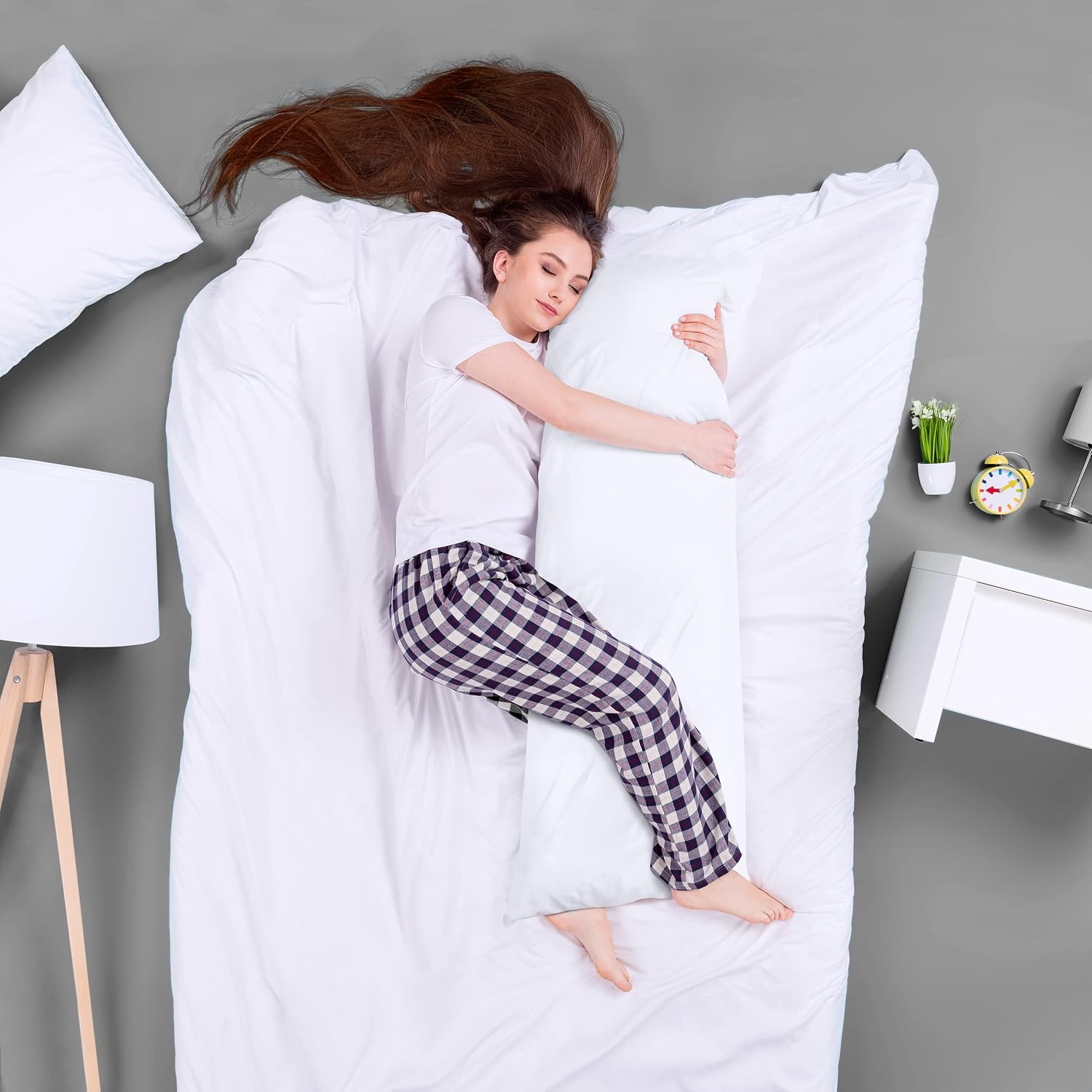 Detalle de Utopia Bedding Full Body Pillow, 20 x 54-Inch White Polyester Fill