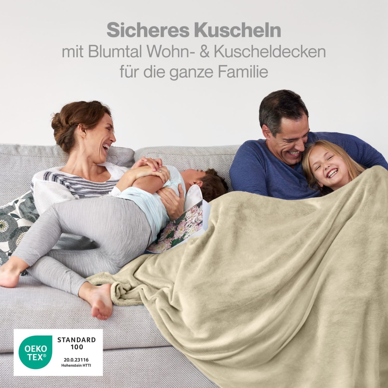 Thumbnail 1 de Blumtal Fleecedecke 130 x 150 cm – beige, OEKO-TEX zertifiziert