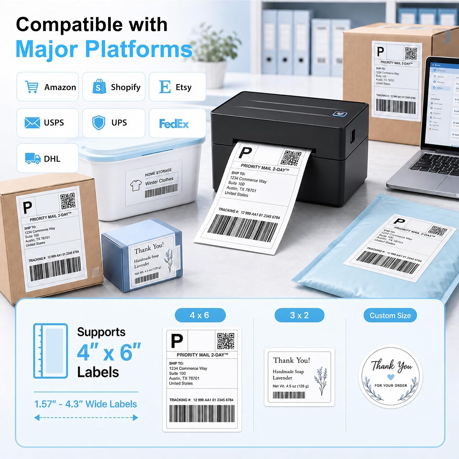 Thumbnail 2 de Bluetooth Thermal Label Printer 4x6