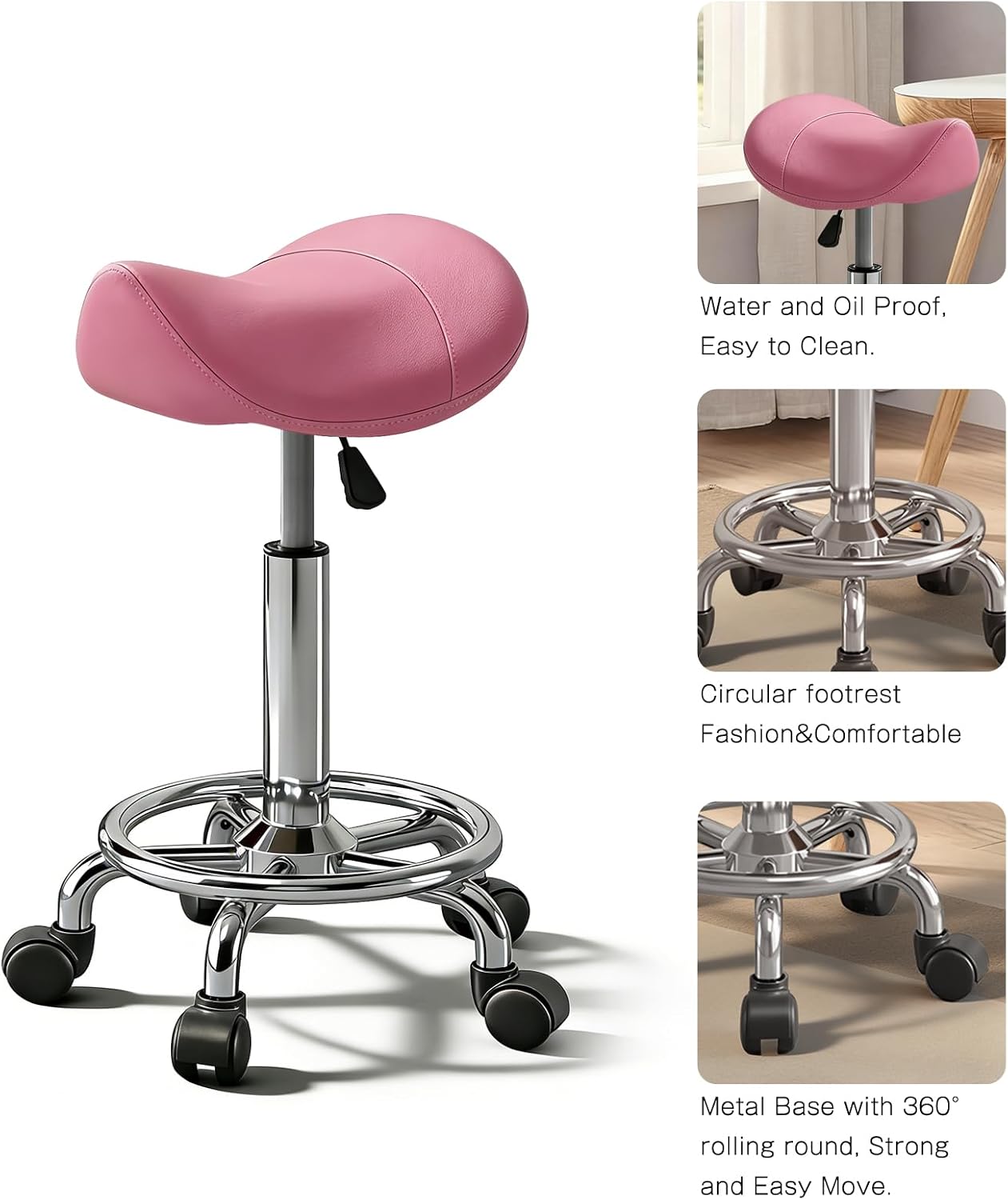Detalle 2 de Timbertouch Saddle Stool, PU Leather