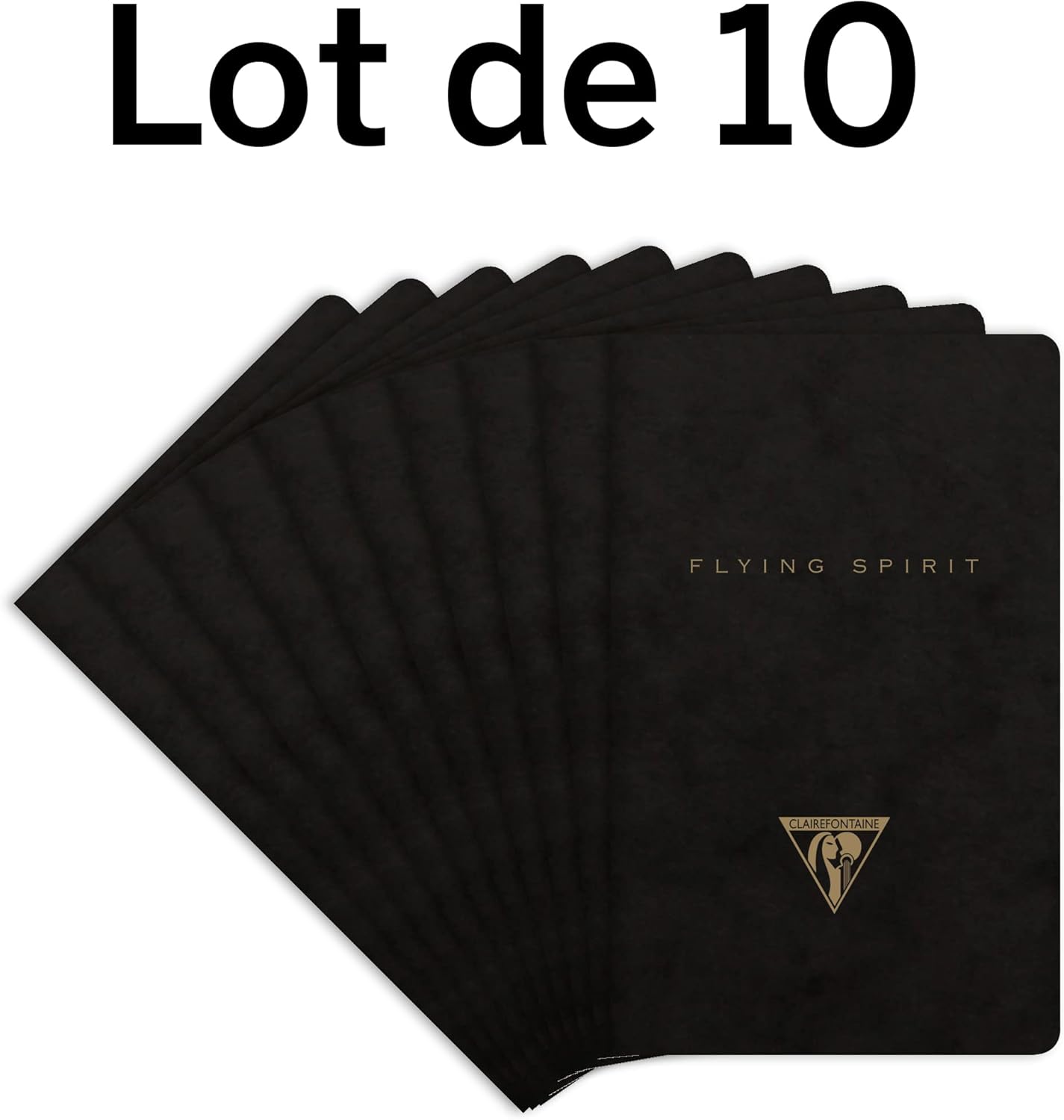 Thumbnail 1 de Clairefontaine 102586C – Paquet de 10 carnets piqués cousus Flying Spirit, 48 pages, ivoire, 7,5 × 12 cm