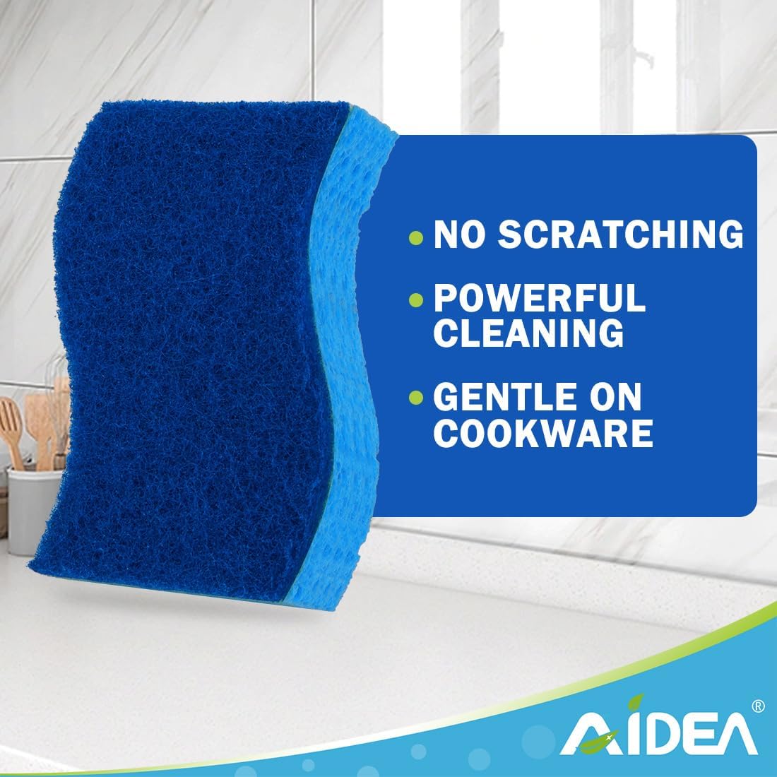 Thumbnail 5 de AIDEA Non Scratch Scrub Sponge (24 Count) — Dual-Sided Dish & Kitchen Cleaning Sponges