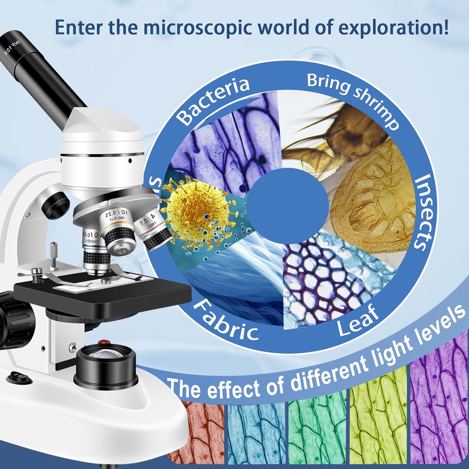 Detalle de Microscopes for Adults WF10x WF25x Compound Microscope