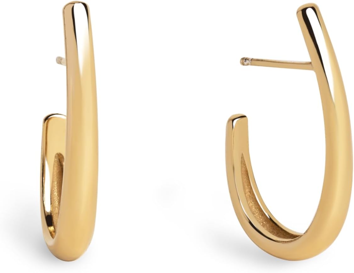 Thumbnail 4 de SINGULARU Aby orecchini a cerchio in ottone placcato oro 18Kt 💍