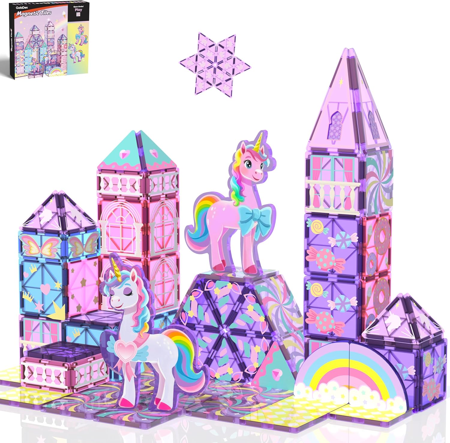 Detalle de GobiDex Magnetic Building Blocks Unicorn Toys for Kids 🧩