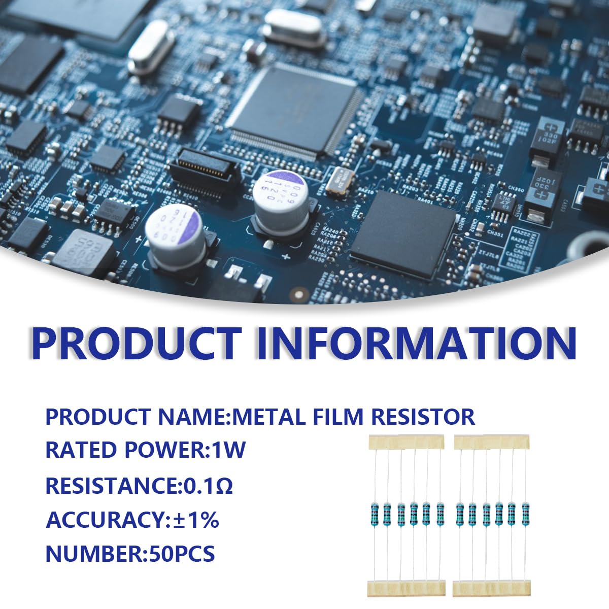 Thumbnail 1 de Innfeeltech 6,8 kΩ Metallfilm-Widerstand 100 Stück 🔌