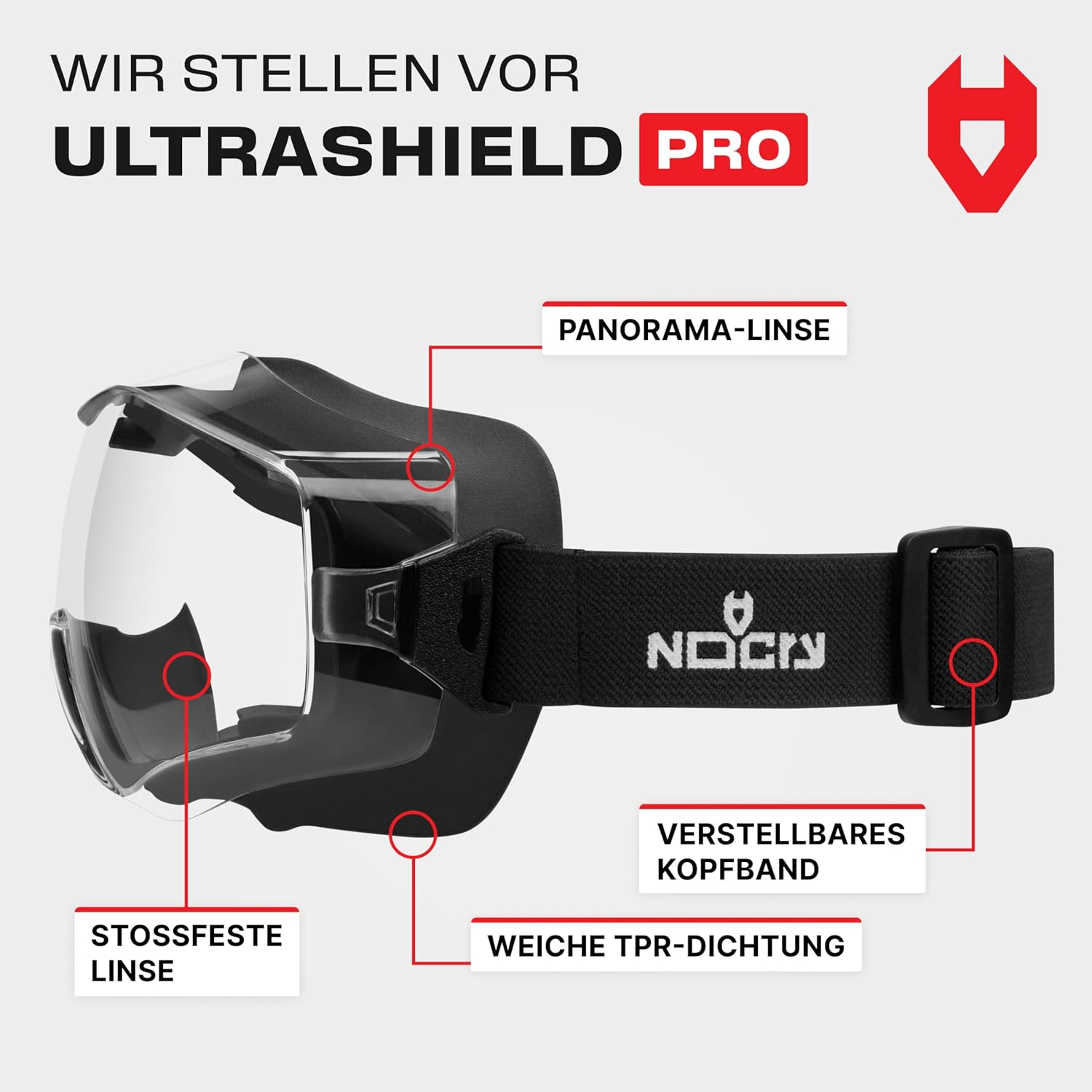 Detalle 2 de NoCry Schutzbrille für Brillenträger 423 km/h