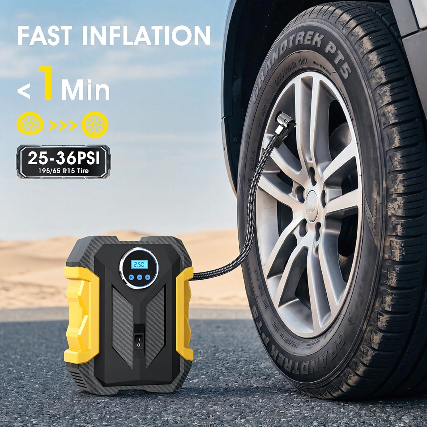 Detalle de Digital Air Compressor Portable Tire Inflator 12V