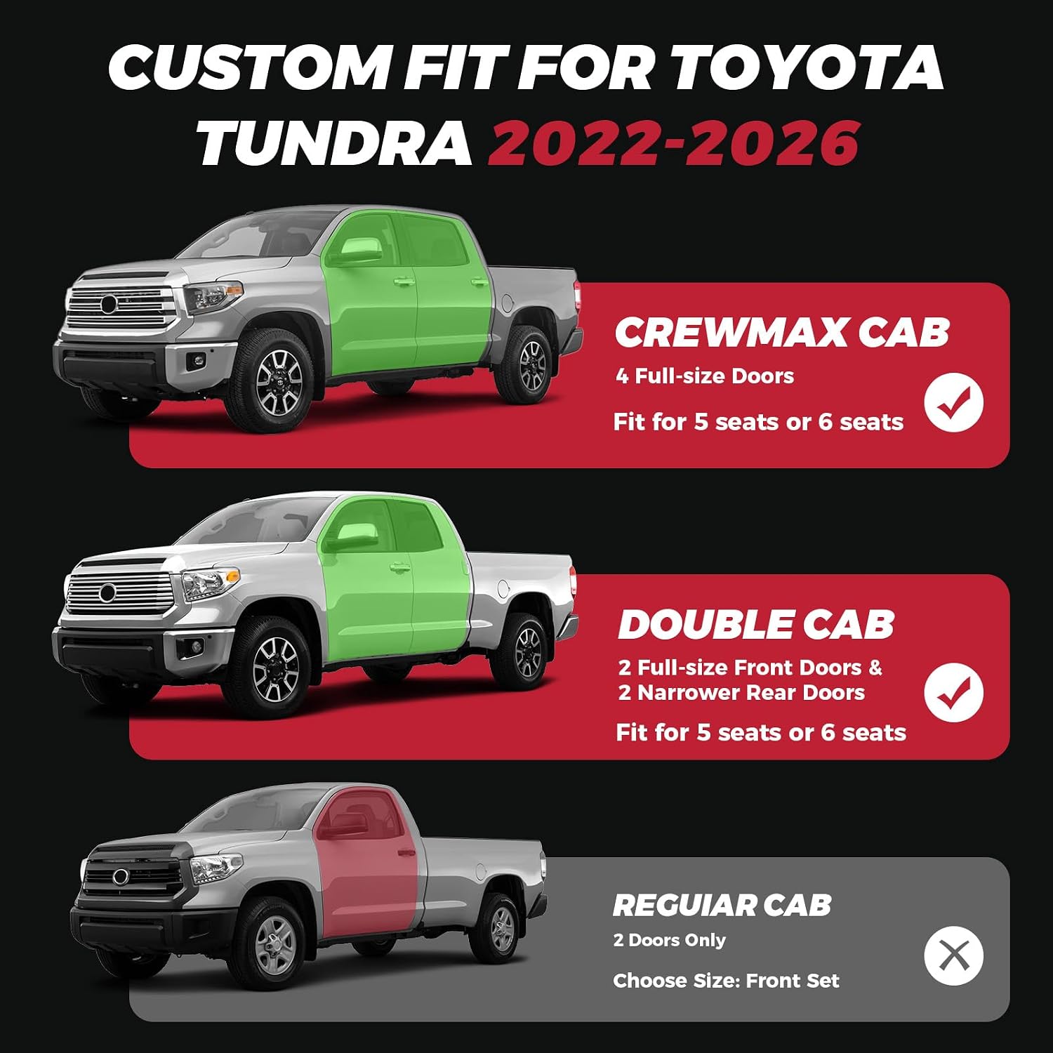 Detalle 2 de FREESOO Tundra Seat Covers 2026