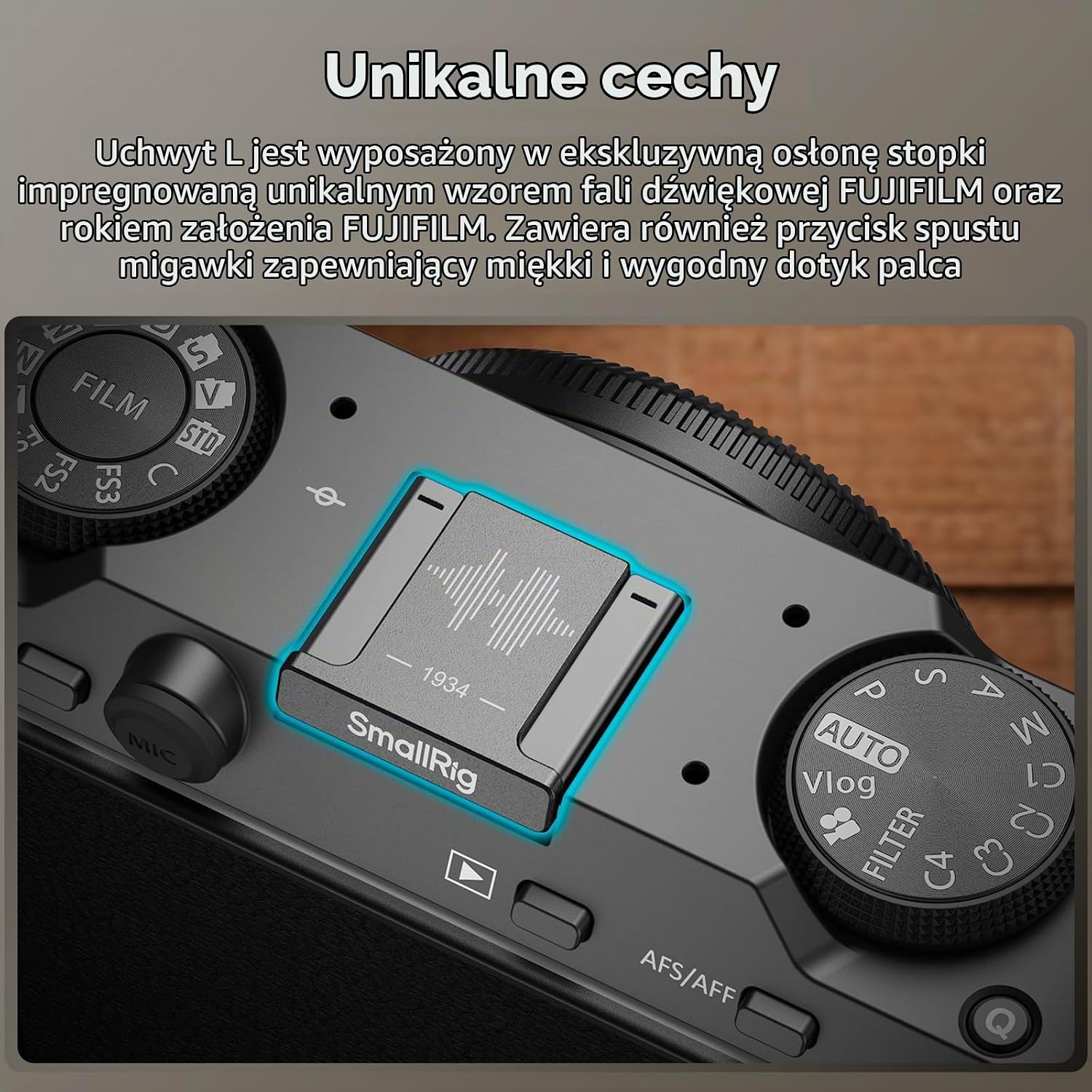 Thumbnail 6 de SMALLRIG 5260 – drewniany uchwyt L do FUJIFILM X-M5 z mocowaniem Arca-Swiss
