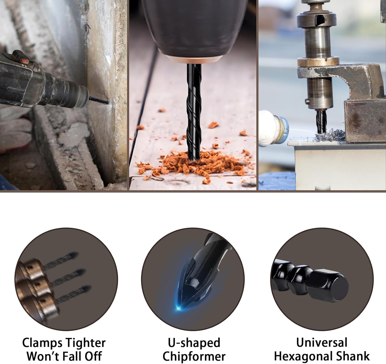 Thumbnail 4 de LALAGO Fliesenbohrer-Set 10-tlg, Ø 3–12 mm – Glas-, Keramik-, Beton- und Universalbohrer (Schwarz)