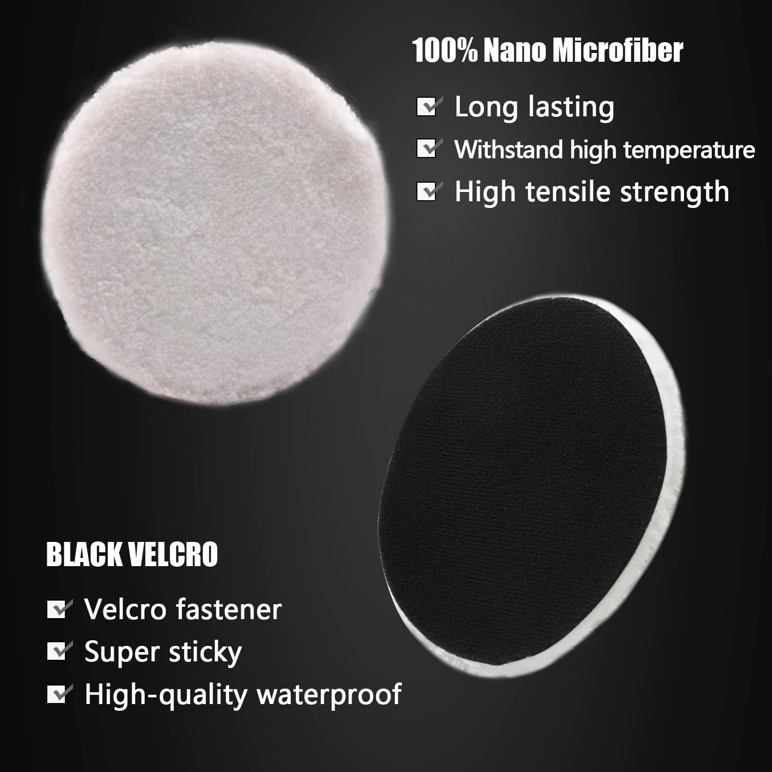 Detalle 2 de ZFE 7-Piece 6 in (150mm) Buffing & Polishing Pads Kit for RO/DA/GA Polishers