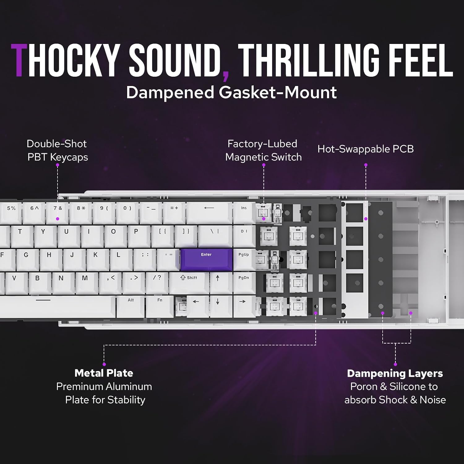 Thumbnail 3 de EPOMAKER HE68 Magnetic Gaming Keyboard