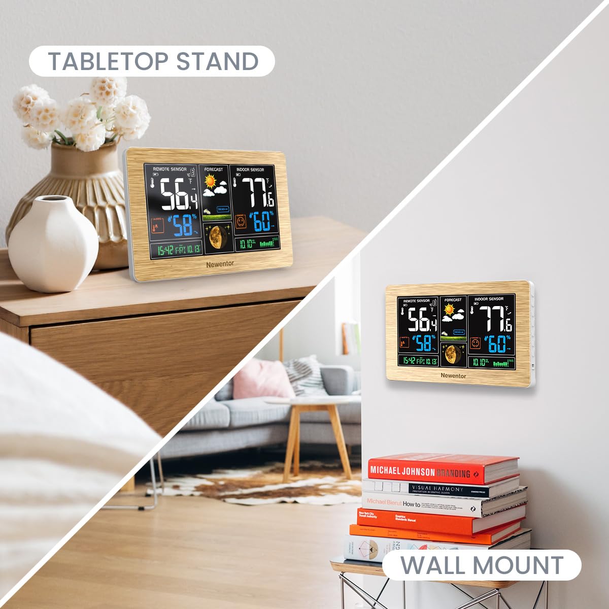 Thumbnail 4 de Newentor Weather Station Indoor Outdoor Thermometer