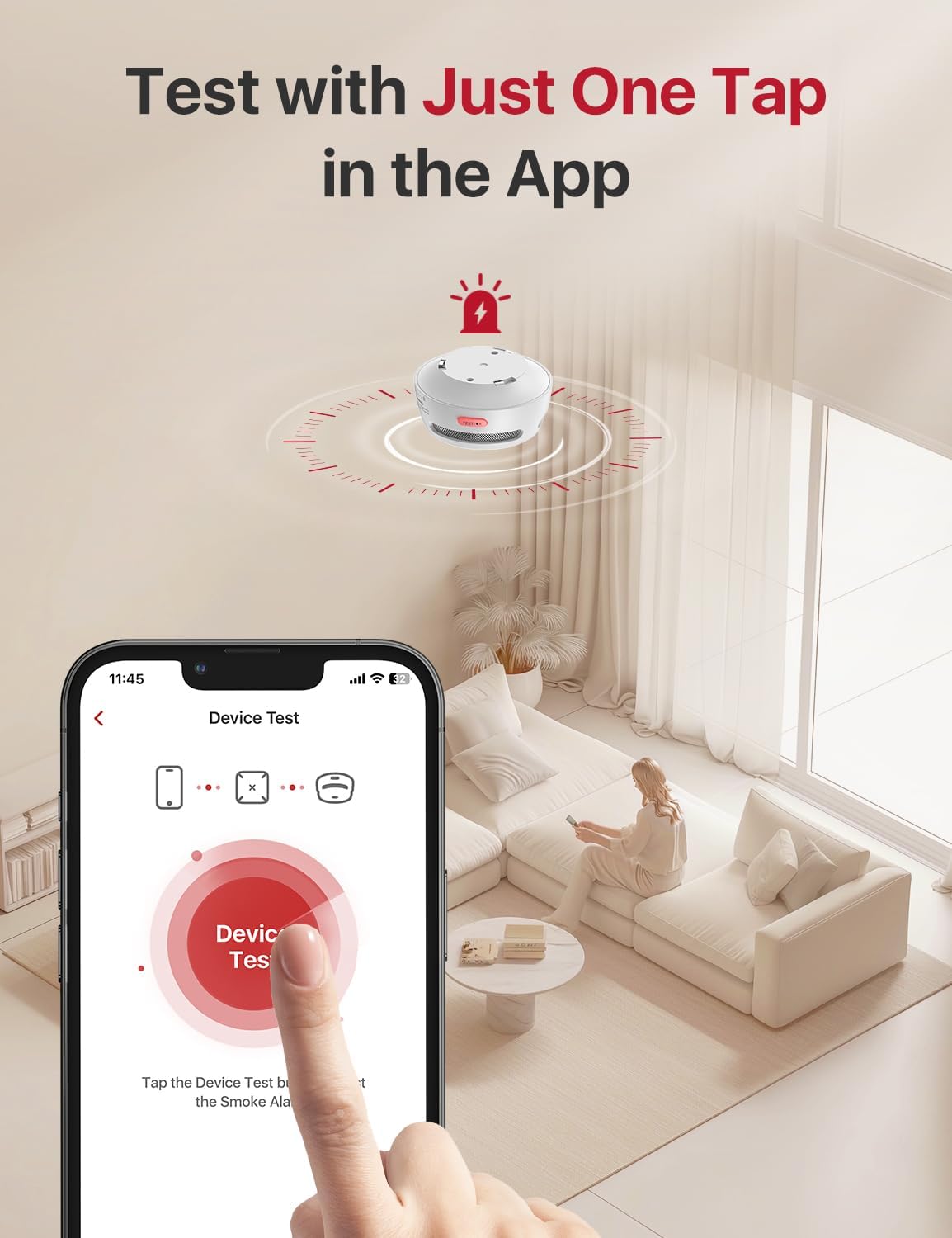 Thumbnail 4 de X-Sense Wi‑Fi Smoke Alarm XS01-M (EN 14604) — Works with SBS50 base station, X-Sense Home Security app