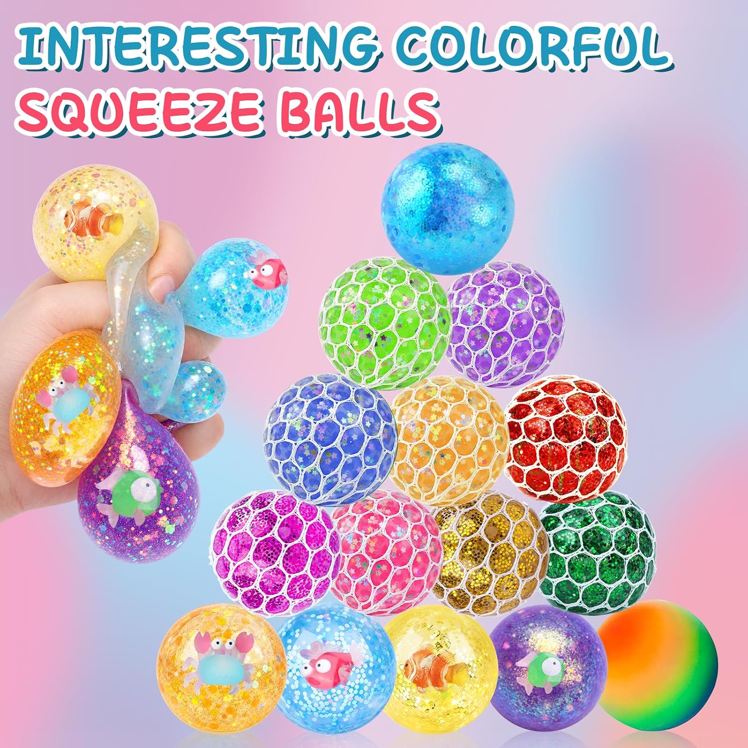 Detalle 1 de BESNEL 54P Stress Balls, 54-Piece Assorted Squeeze Toy Set