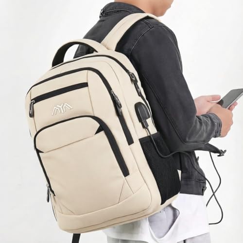 Thumbnail 6 de YAMTION Backpack for Men: 35L Classic Laptop Daypack in Beige