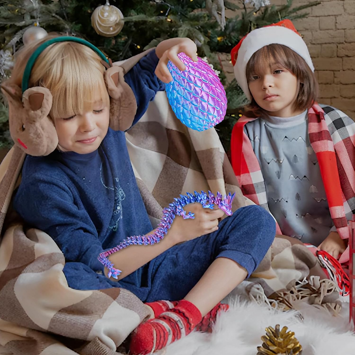 Thumbnail 6 de Überraschungs-Drachenei mit Drache im Inneren (Lila, Groß) – 3D-gedrucktes Fidget-Spielzeug als Geschenk für Kinder und Erwachsene