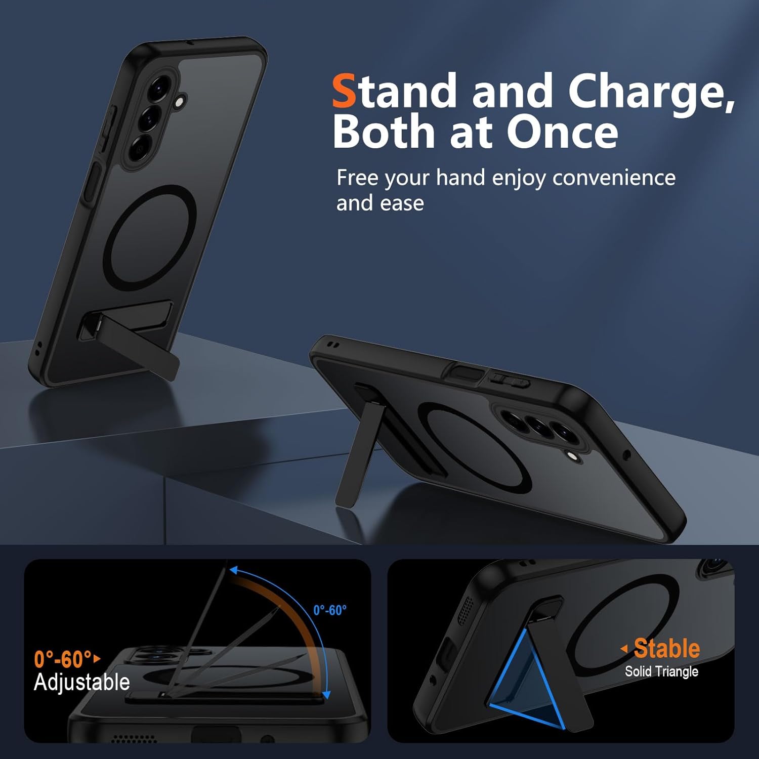 Detalle 2 de XTCASE Cover magnetica per Samsung Galaxy A57: custodia traslucida opaca con supporto invisibile e protezione antiurto