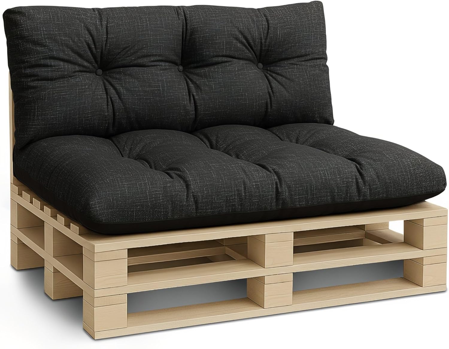 Thumbnail 6 de Amazinggirl Cuscini per pallet esterno Set da 7 – 120x80 cm seduta e 120x40 cm schienale, grigio chiaro