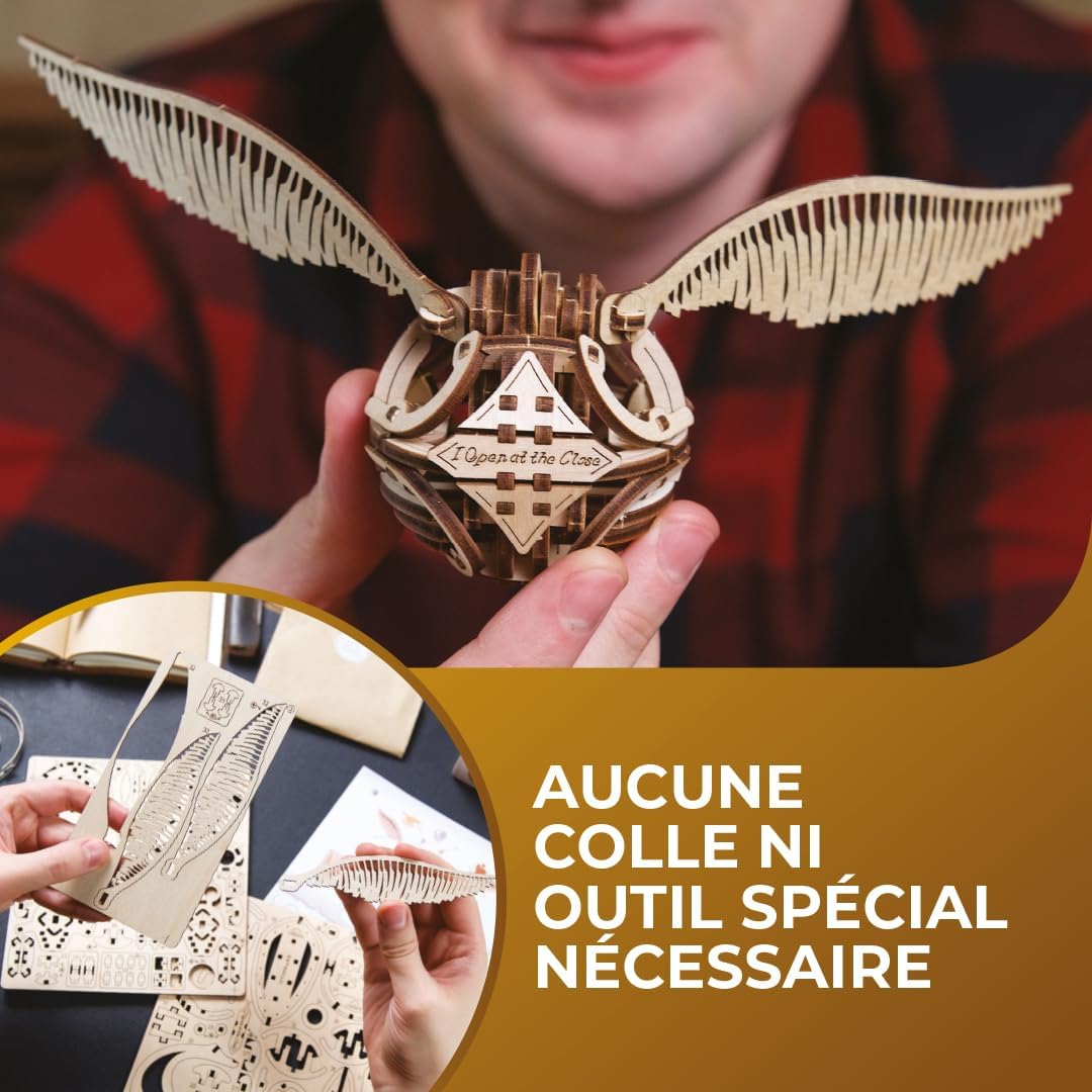 Thumbnail 2 de UGEARS Puzzle 3D en Bois – Kit de Modèle de Vif d'Or Harry Potter (120 pièces) pour Adults