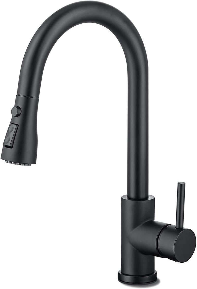 Detalle de HASVREOG Kitchen Pull-Down Faucet Matte Black