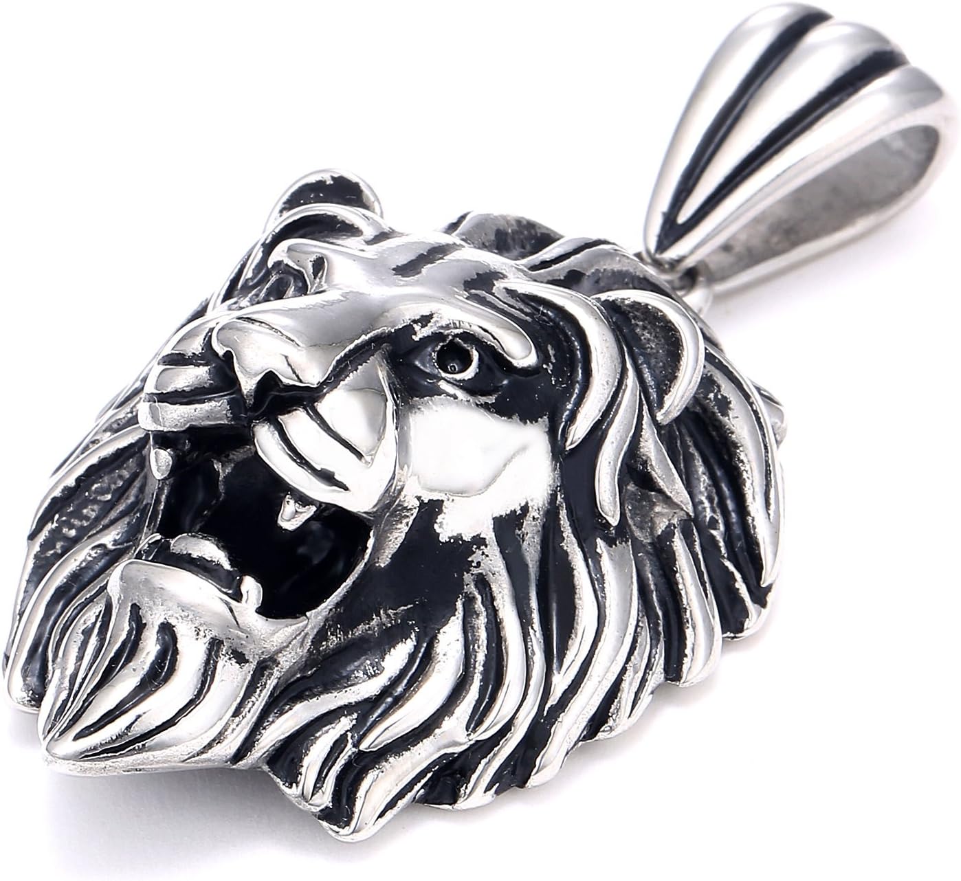 Thumbnail 4 de DonDon Collar cuero/ acero con colgante león 52 cm