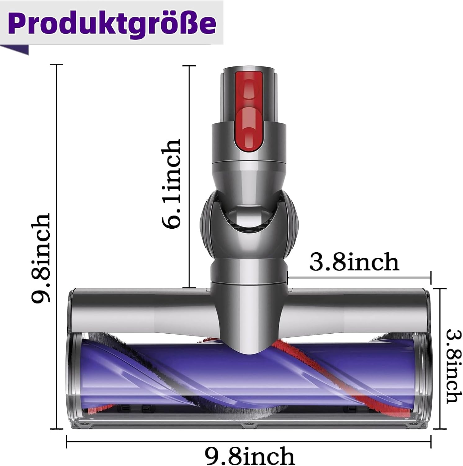 Detalle 2 de Elektrische Bodendüse mit Direktantrieb für Dyson V7–V15 – Turbobürste incl. Ersatzteil und Zubehör