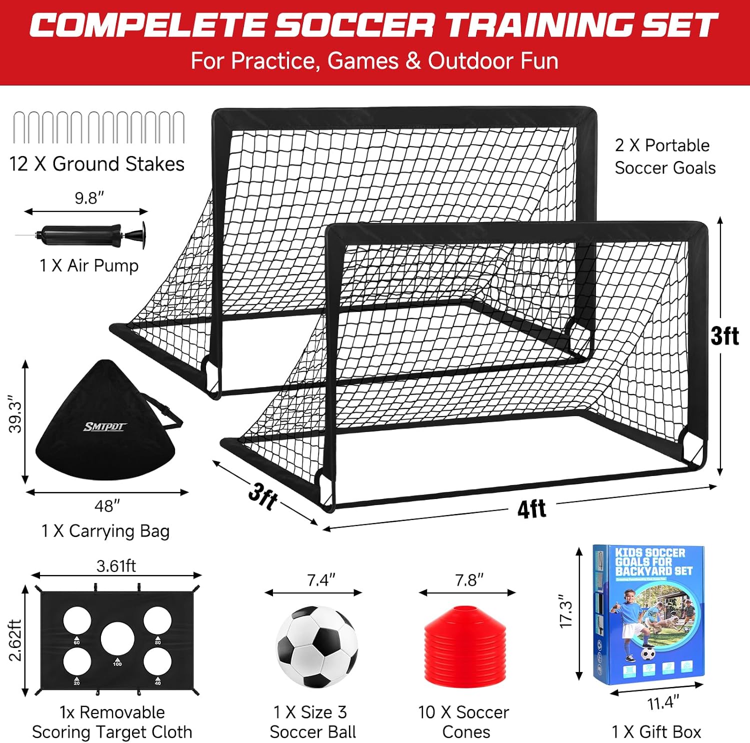 Detalle de Portable Soccer Goals 2-Pack