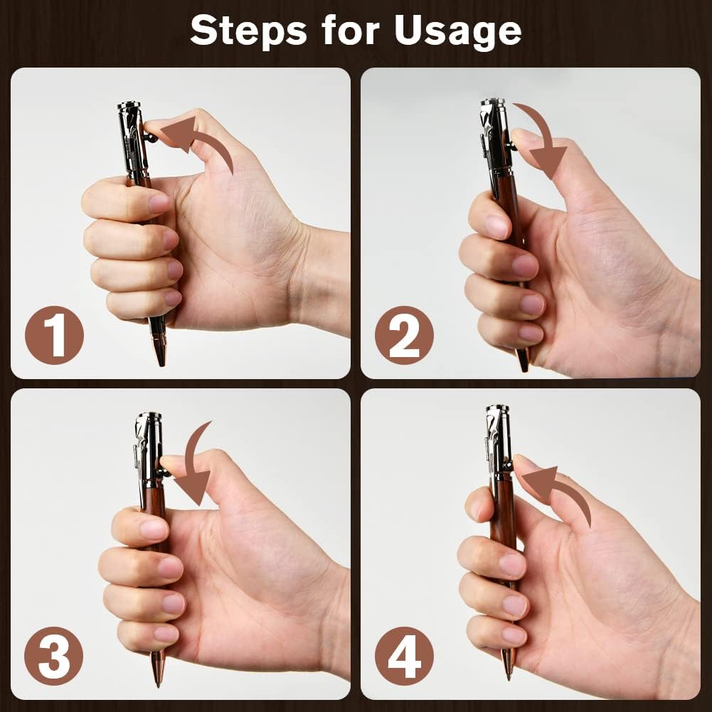 Thumbnail 4 de AUAUY Bolt Action Pen – kulspetspenna med träkorn, metallkropp och 1 mm spets