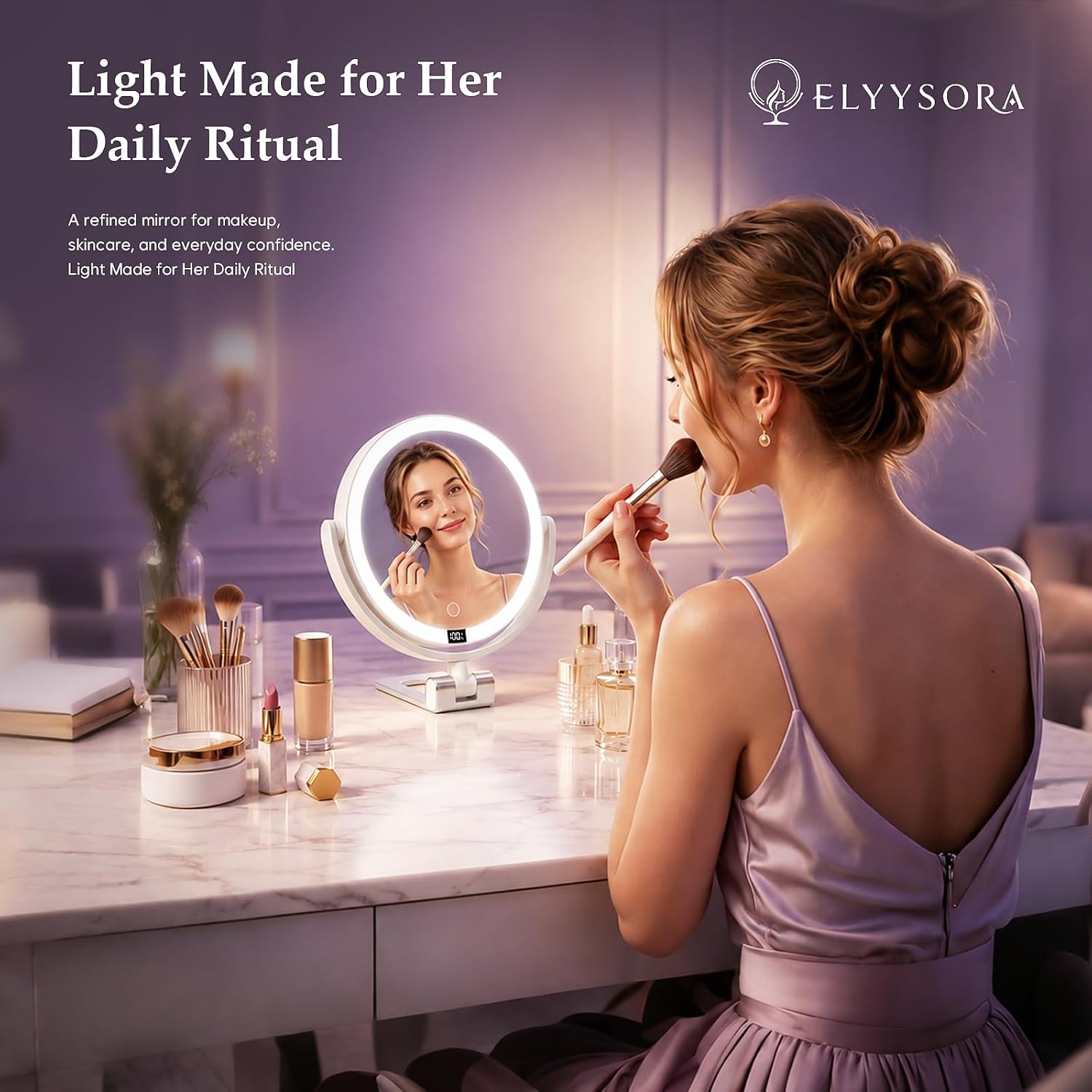 Detalle de ELYYSORA Lighted Makeup Mirror, 7-Inch