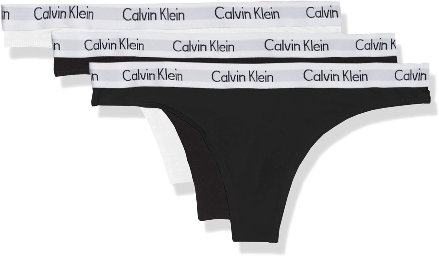 Thumbnail 1 de Lot de 3 strings femme Calvin Klein (Thong) en coton et élasthanne