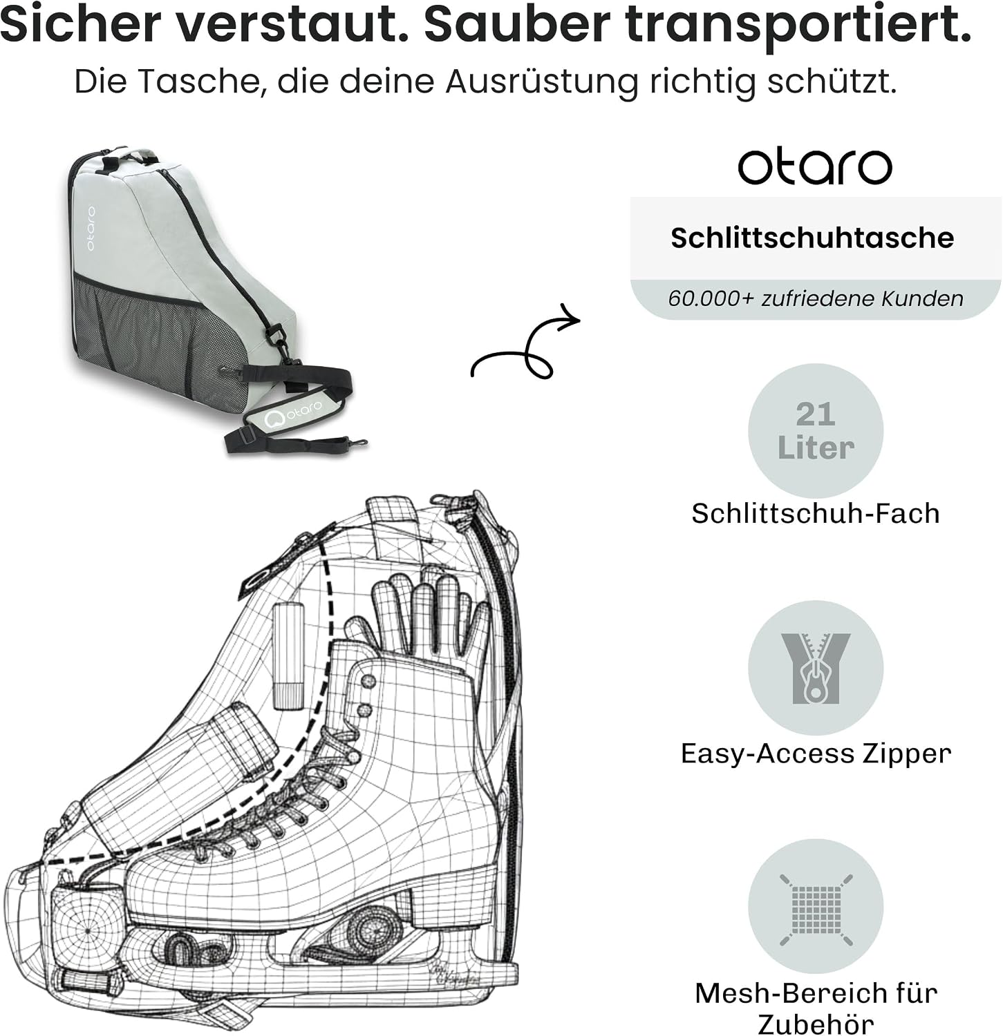 Thumbnail 1 de Otaro Schlittschuhtasche – wasserabweisend, robust und vielseitig für Eis- und Rollschuhe