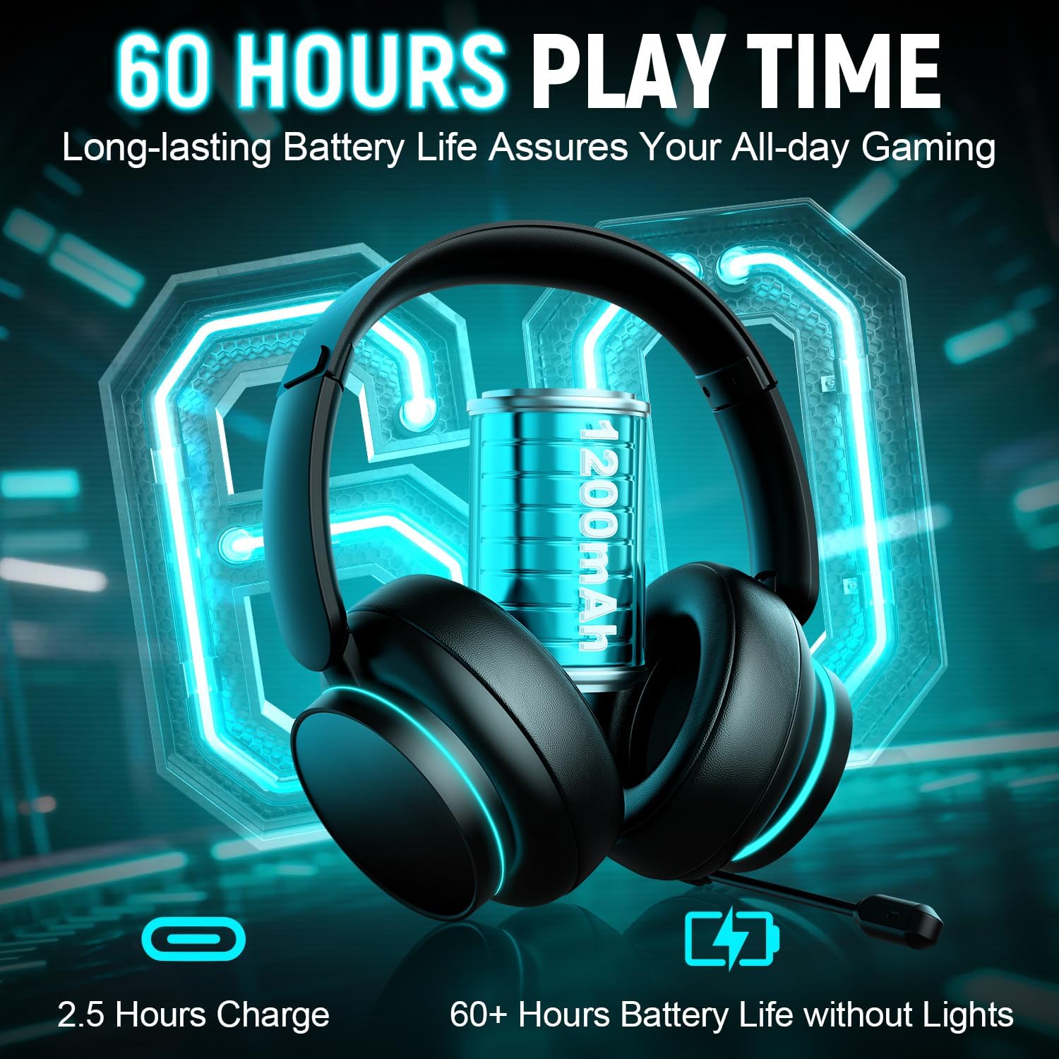 Detalle de YPBDAN MD33 Wireless Gaming Headset: Cross-Platform, long-lasting comfort and solid mic
