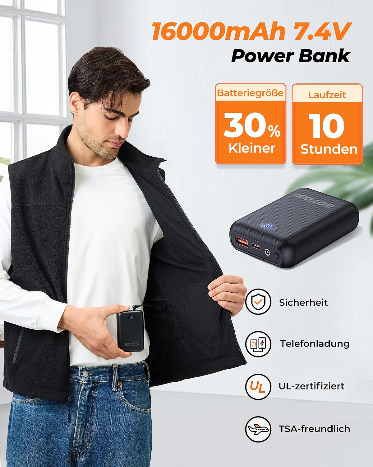 Detalle 2 de GOTOBI Heizweste 16000mAh