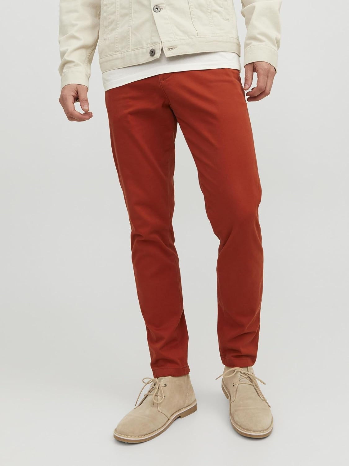 Detalle de JACK & JONES Jjimarco Jjbowie Sa Pantalones chinos beige para hombre 32W / 32L