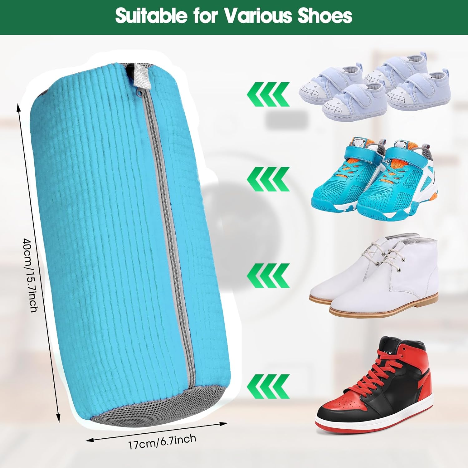 Thumbnail 5 de Shoe Washing Machine Laundry Bag – 2 Pack with Zipper Protection and 10 Washer Balls