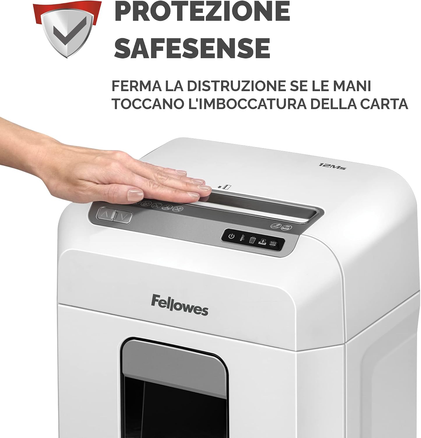 Detalle de Fellowes Distruggidocumenti a microframmenti 12Ms 12 fogli – sicurezza e praticità per casa e ufficio