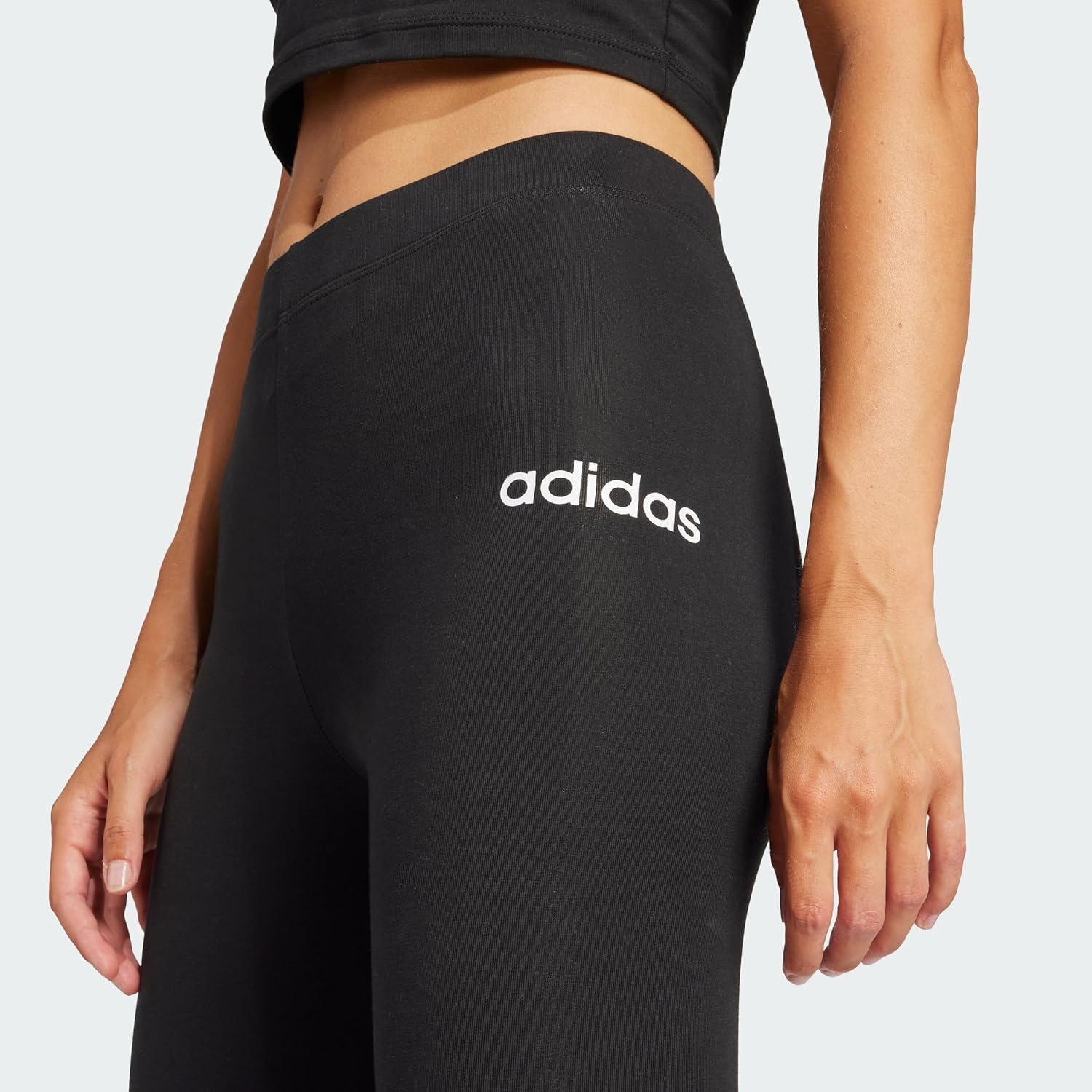 Thumbnail 1 de adidas Damen Essentials LINEAR Cotton Leggings mit hohem Bund (90% Baumwolle, 10% Elasthan)