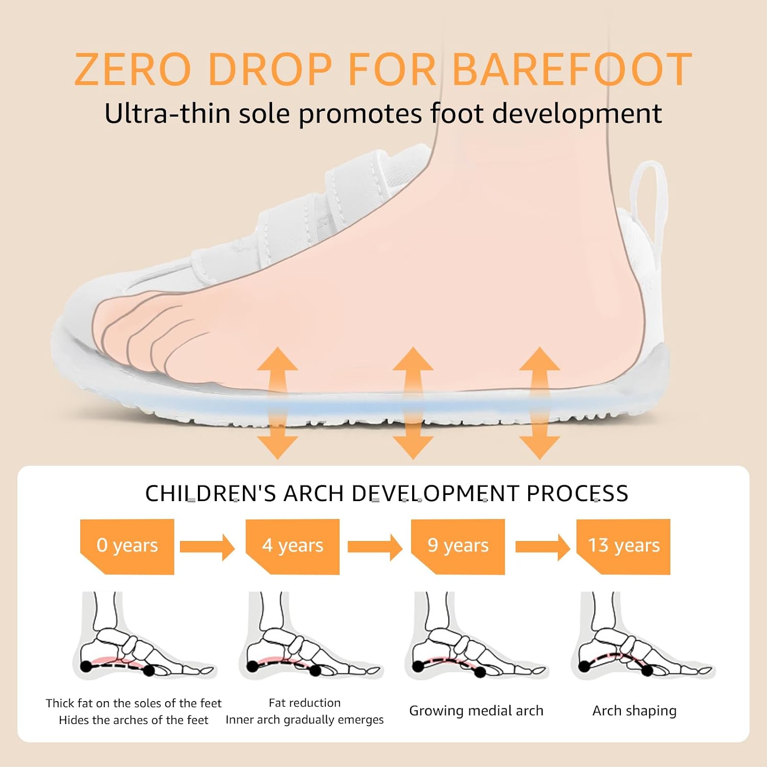 Detalle 2 de STQ KIDS Toddler Wide Toe Box Shoes 0mm