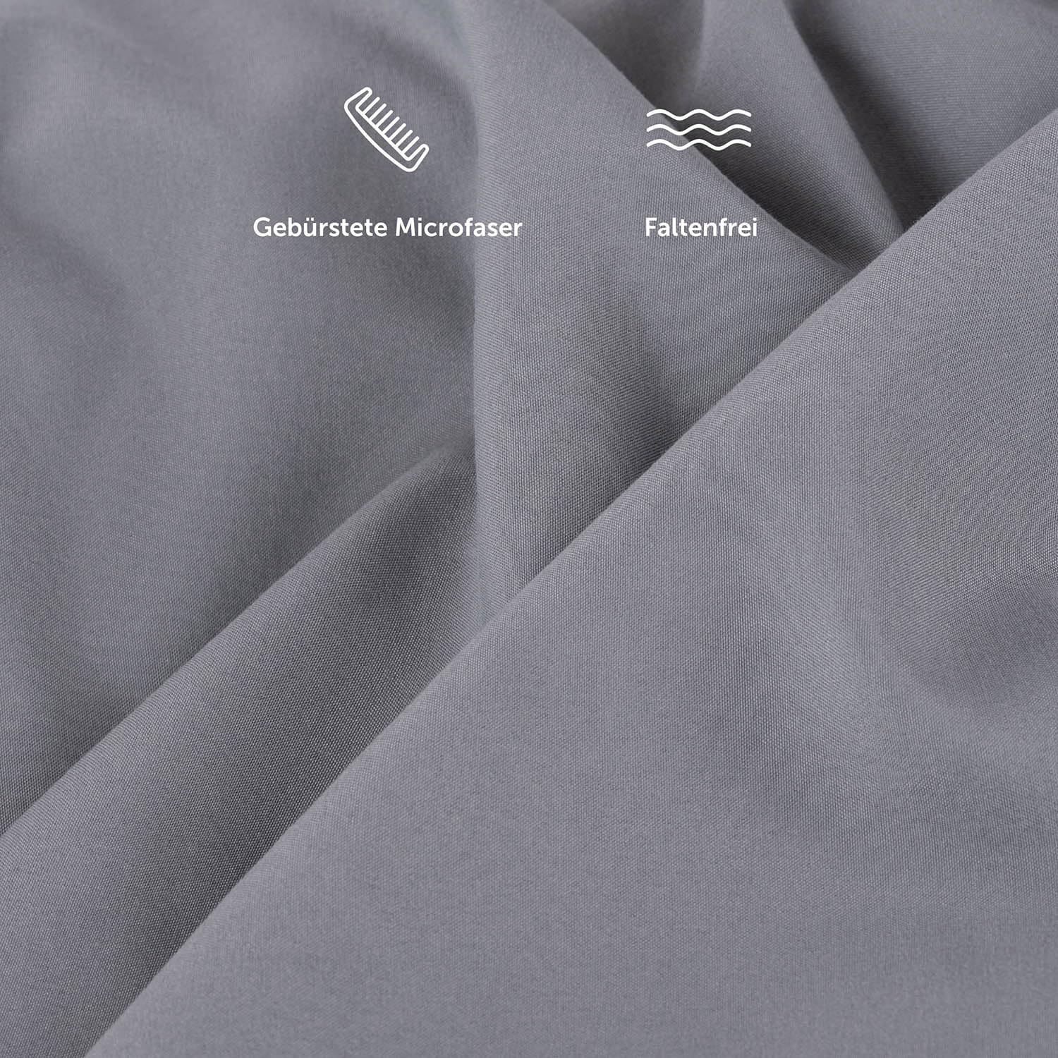 Thumbnail 3 de Blumtal Spannbettlaken 200x200 cm aus Microfaser – Grau, OEKO-TEX zertifiziert