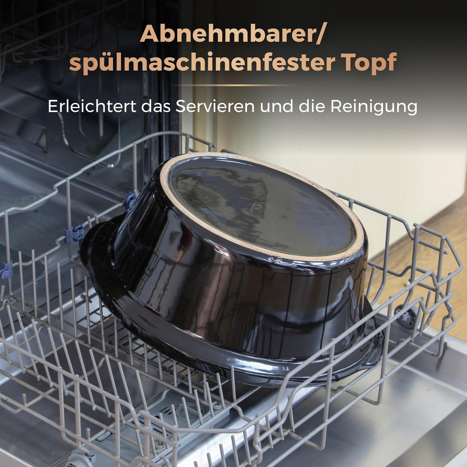 Thumbnail 6 de TOWER Infinity Tower T16019RG Schongarer mit 3 Wärmestufen und Warmhaltefunktion, 6,5 l, 270 W (Schwarz/Roségold)