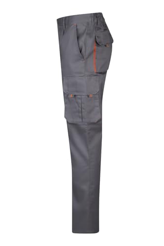 Detalle de Pantalón bicolor multibolsillos VELILLA 103004 Gris y Naranja (talla 46)