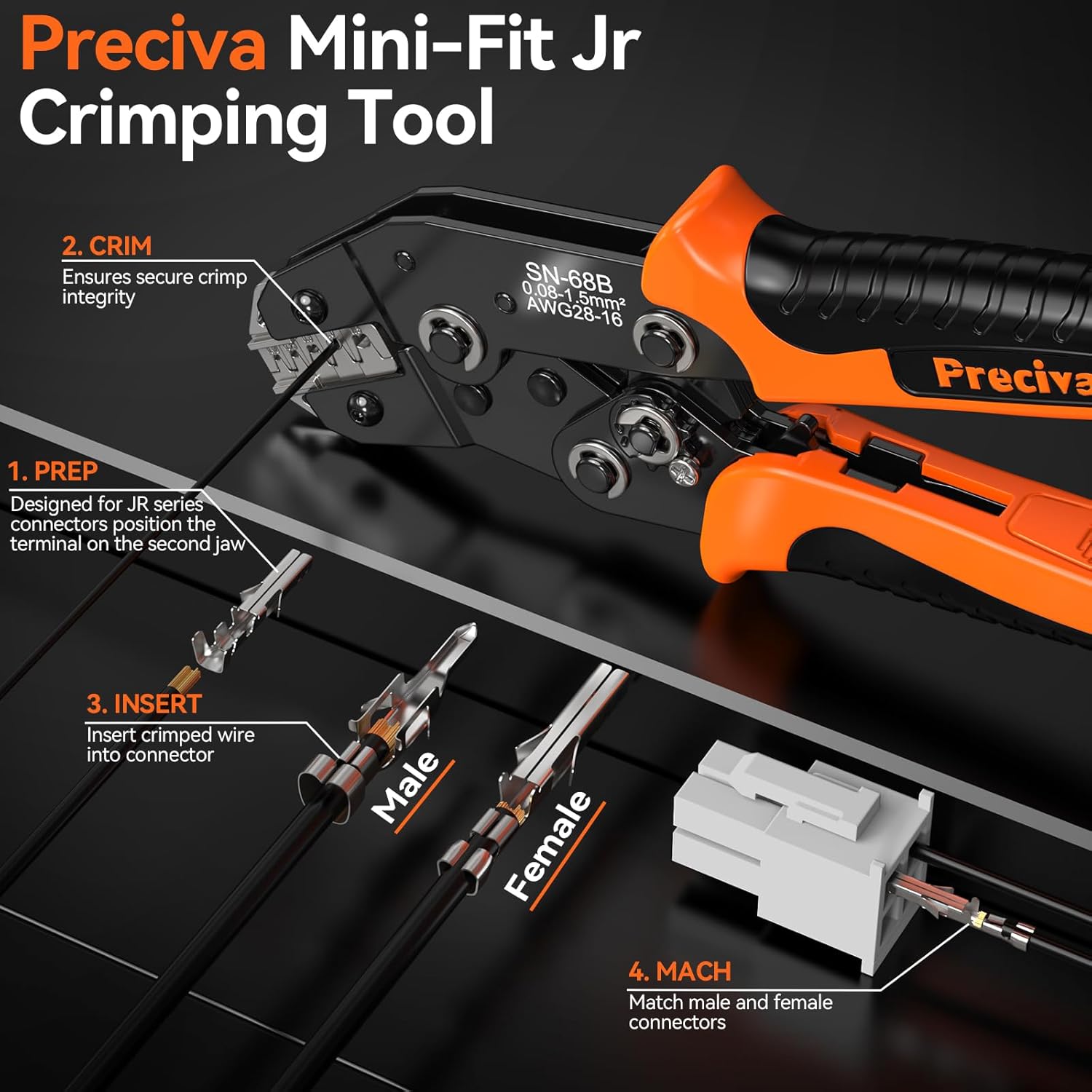 Thumbnail 1 de Preciva Crimpzangen-Set 472-teilig mit Mini-Fit Jr. Stecker (2/4/6/8/10-polig) für 0,08–1,5 mm²