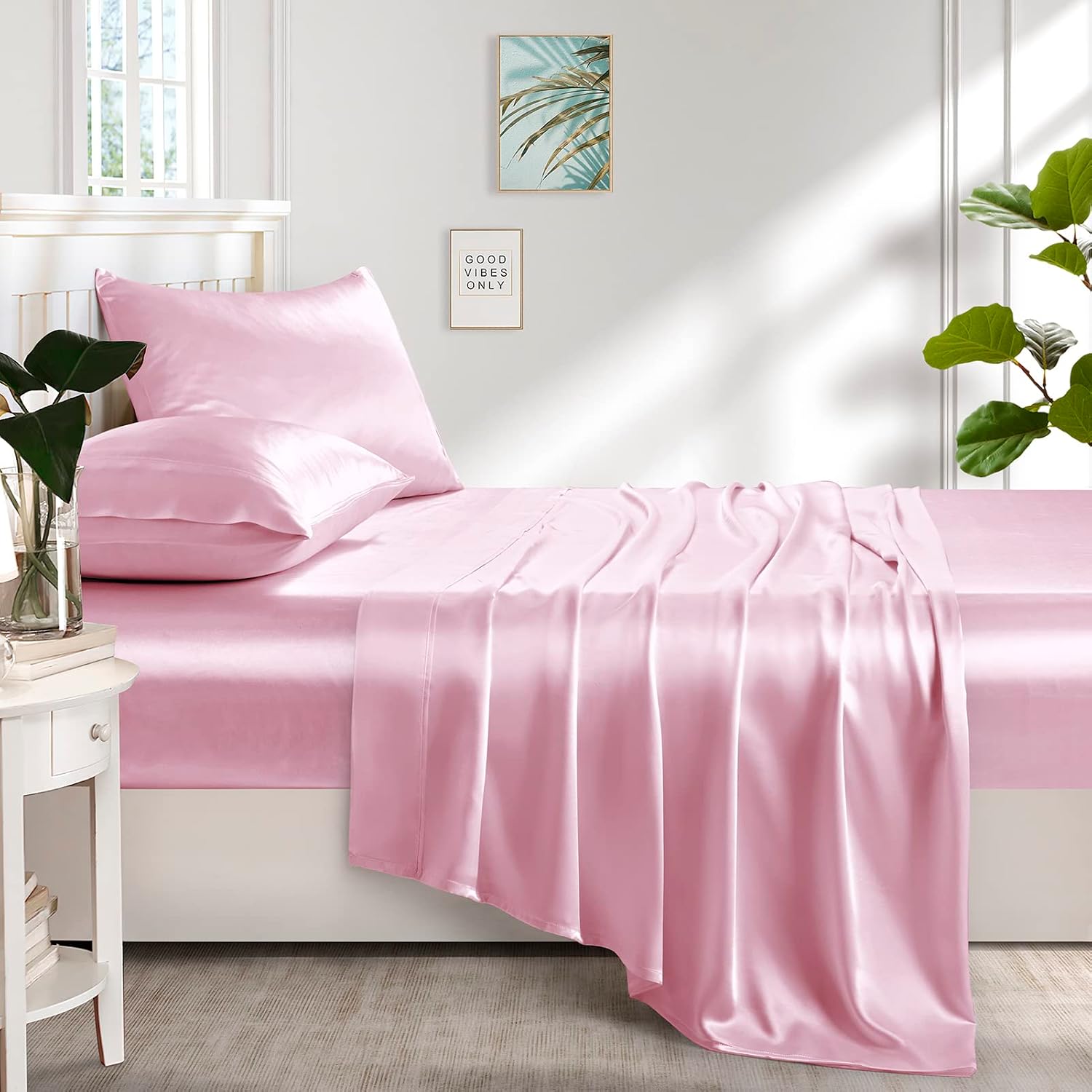 Detalle 1 de Satin Bed Sheet Set, Twin Size