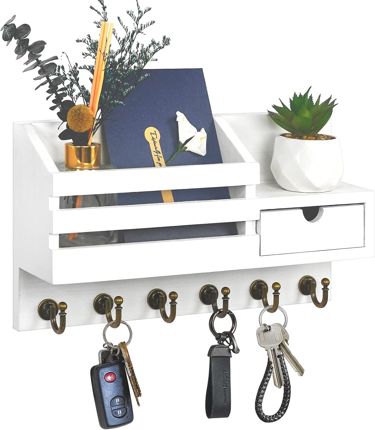 FifthQuarter Key and Mail Holder with 6 Hooks 1️⃣