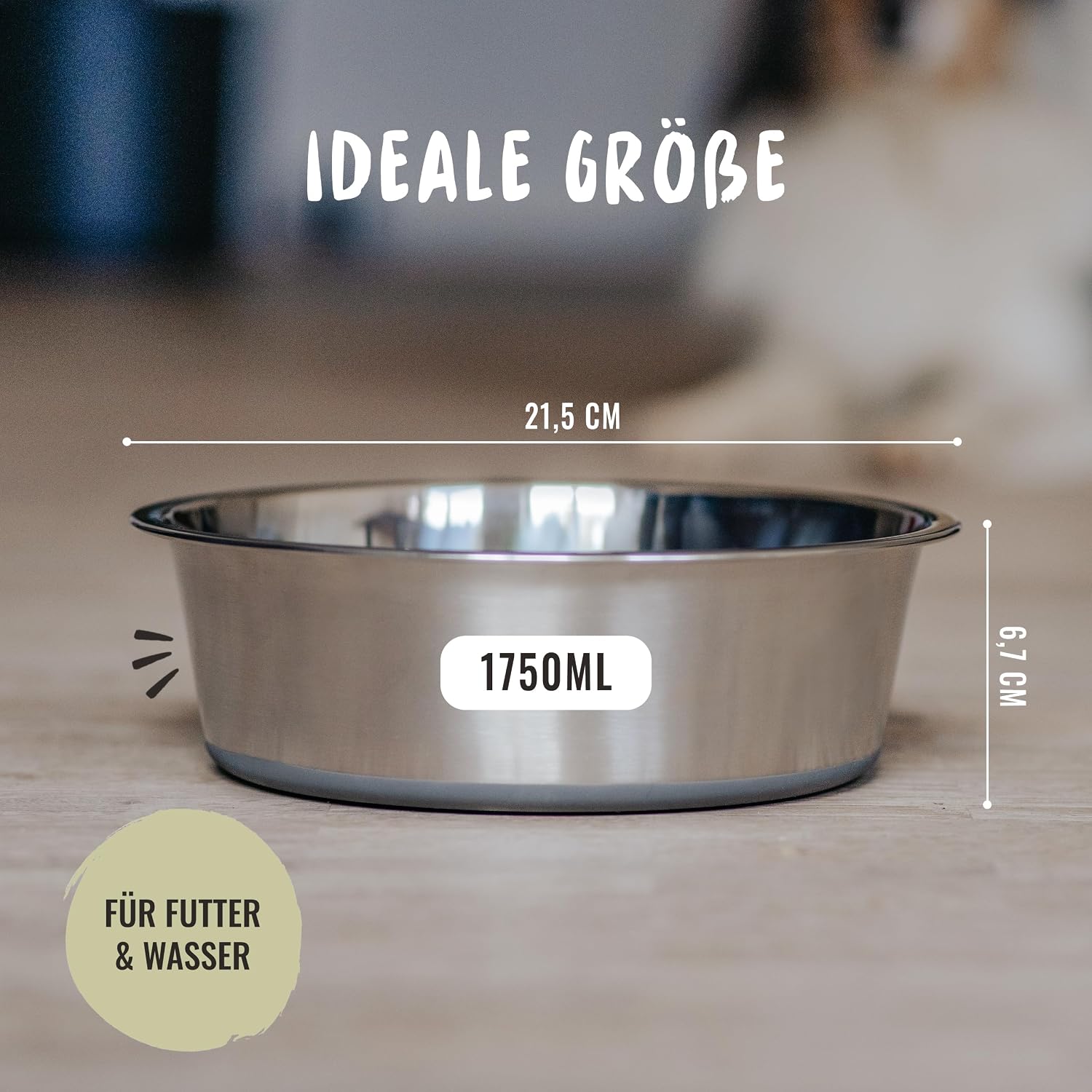 Detalle 2 de Rudelkönig Hundenapf 1750 ml Edelstahl