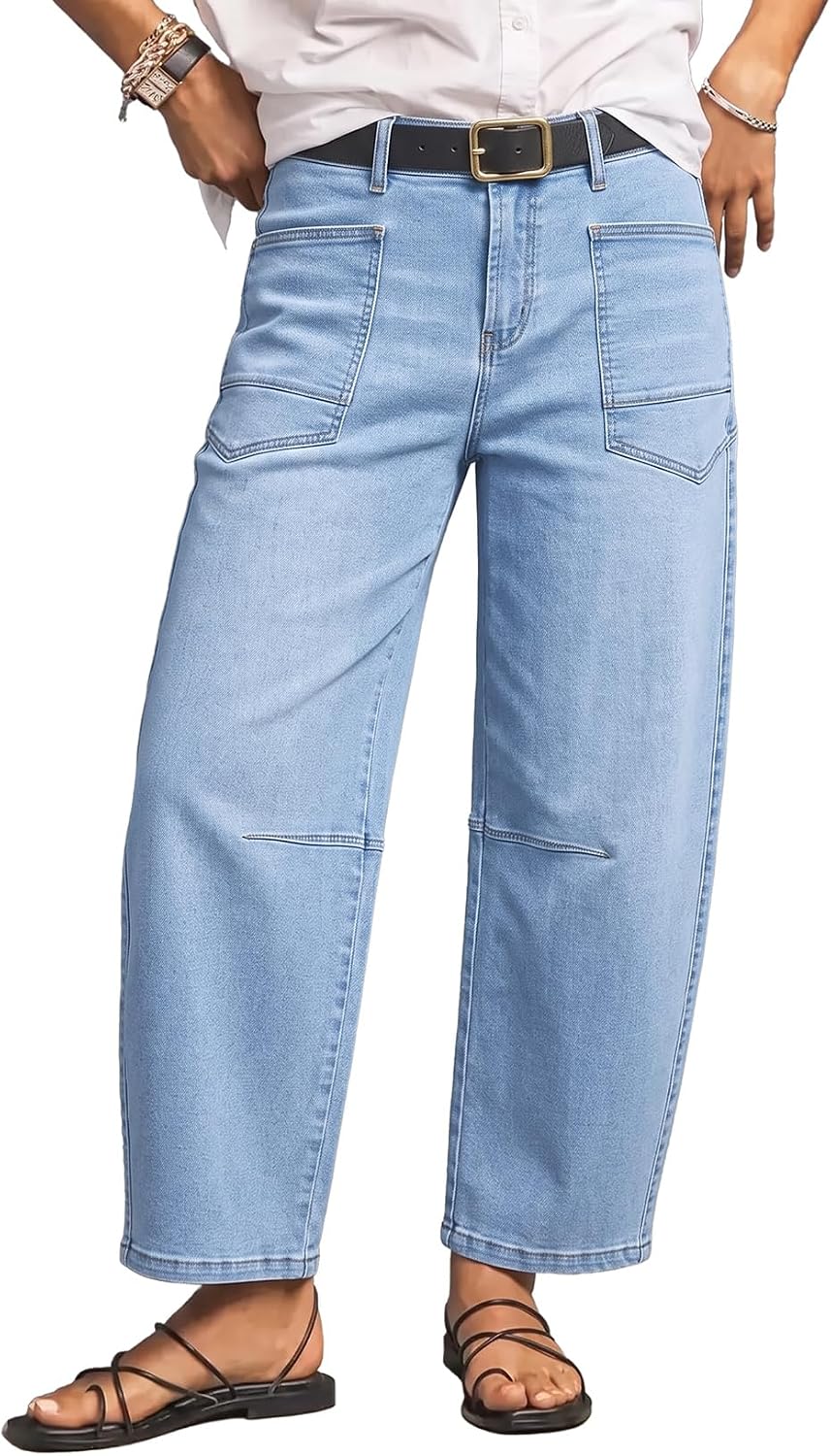 Detalle de Dokotoo Women's Barrel Jeans in Stretch Denim